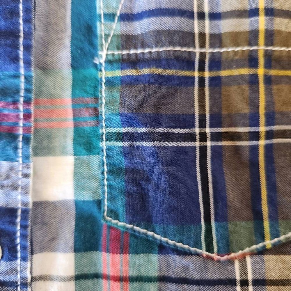 Crazy 8 button up dress shirt plaid excellent condition 100% cotton long sleeve - Picture 3 of 5